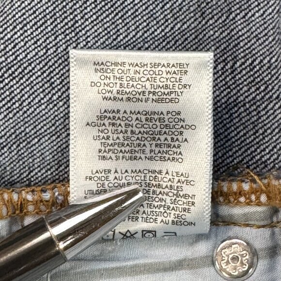 Cabi Womens Blue Denim Stars Slim Fit Boyfriend Jeans Cropped Rolled Cuffs Sz 6 - Picture 15 of 15